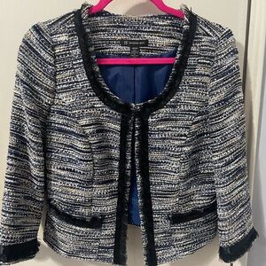 INC International Concepts Navy and White Tweed Blazer